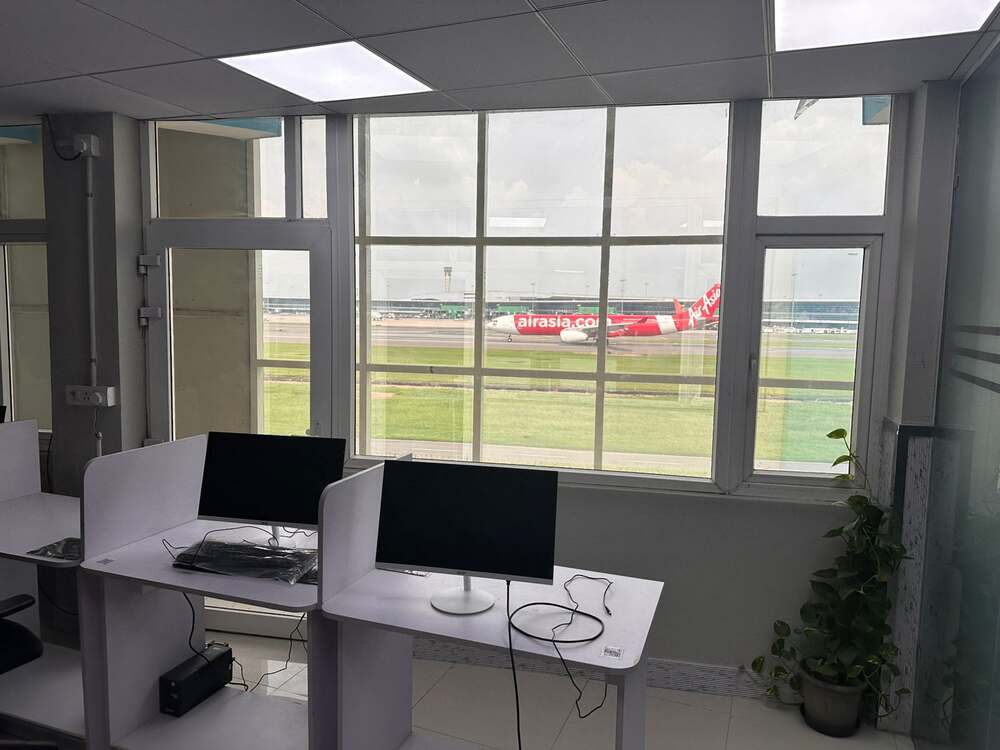 Computer lab beside the airfield